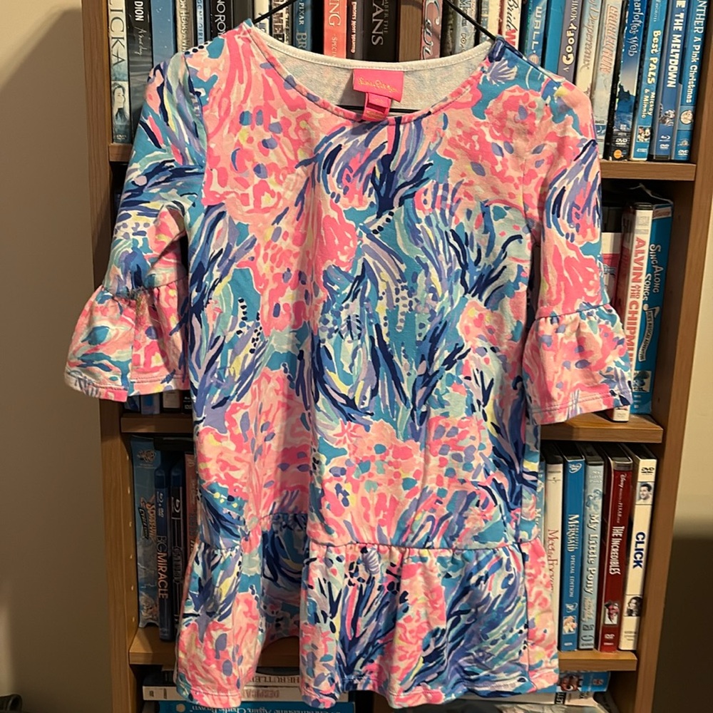 Lilly Pulitzer Little Girls Sorrento Bell Sleeve Dress Sz X-Small (4-5)